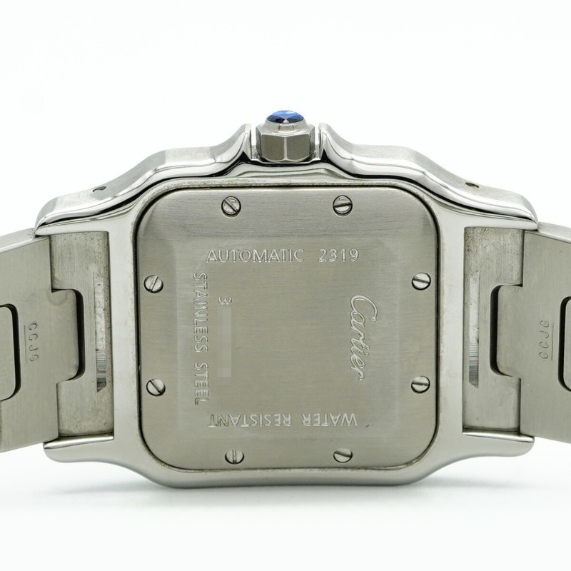 卡地亞 Santos Galbe LM W20055D6 銀色錶盤男士腕錶-4