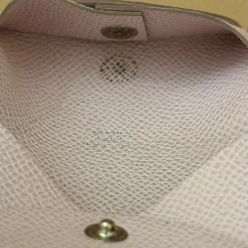 漏價 愛馬仕 Hermès 小皮件｜Calvi 零錢包/收納包｜淺粉色 U刻 EPSOM-7