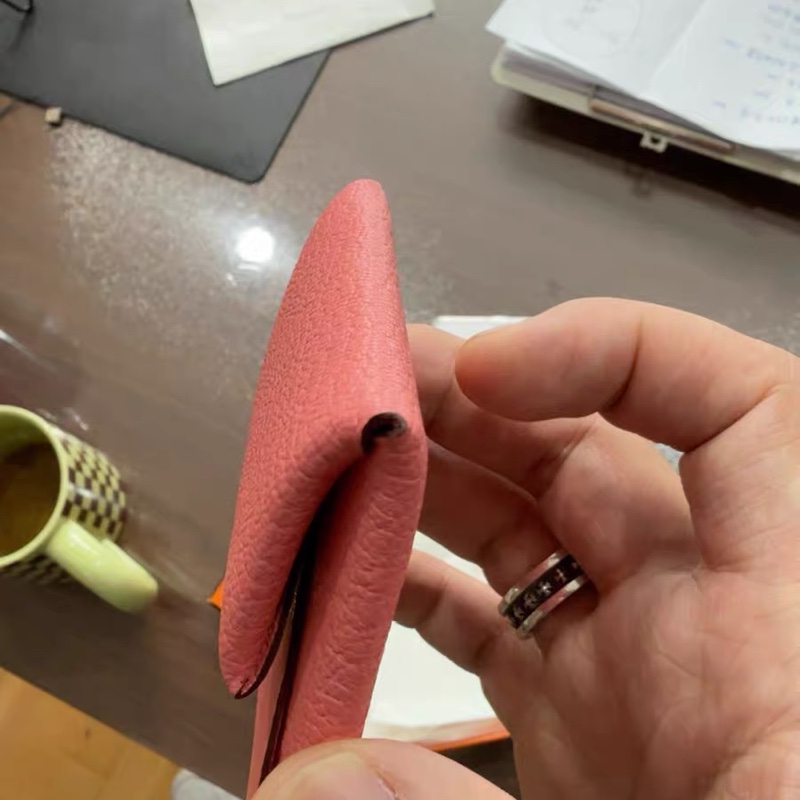 漏價 9.9新愛馬仕 Hermès 小皮件｜Bastia 零錢包/收納包｜粉色 C刻 EPSOM-5