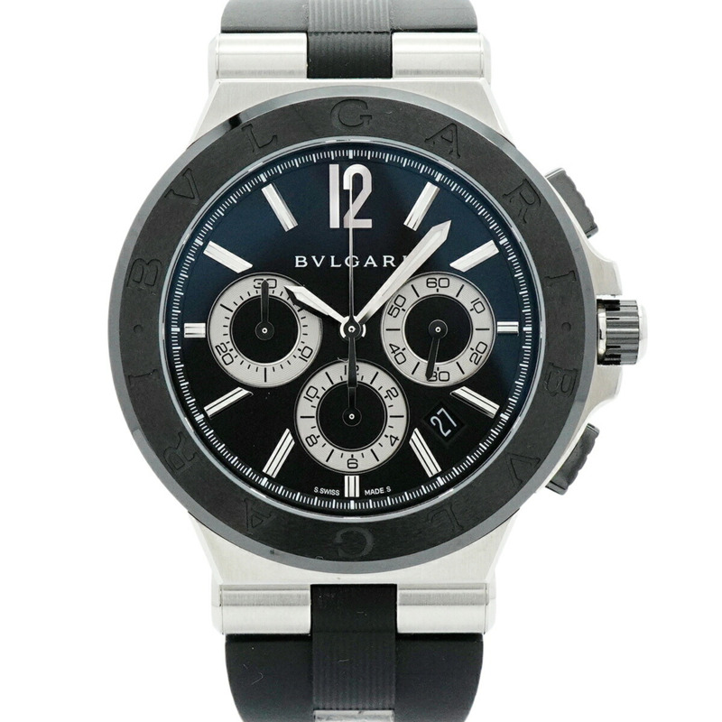 寶格麗 Diagono DG42SCCH 黑色錶盤男士腕錶-0