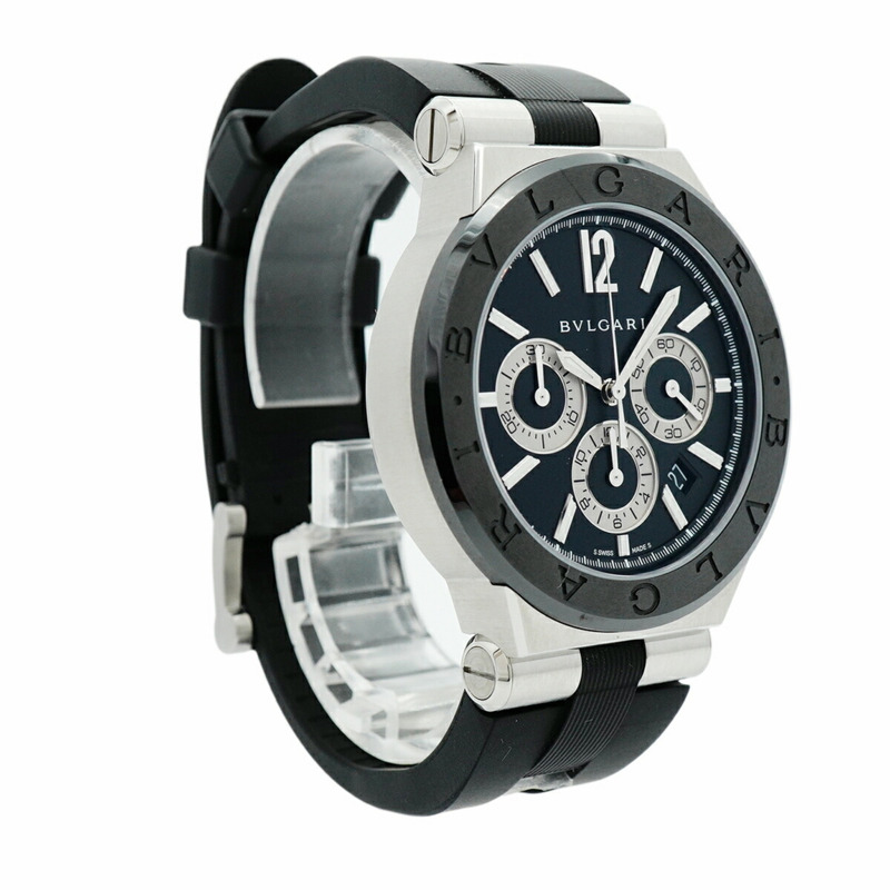 寶格麗 Diagono DG42SCCH 黑色錶盤男士腕錶-3