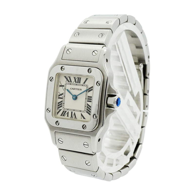 卡地亞 Santos Galbee SM W20056D6 象牙色錶盤女士腕錶-2