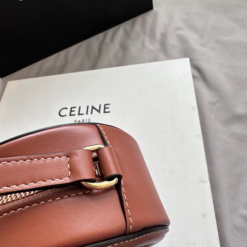 Celine「大圓餅」月餅單肩斜背包 焦糖色凱旋門浮雕 附全套盒子防塵袋-8