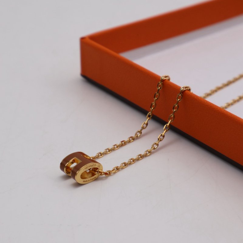 HERMES Mini pop H項鍊 - 新棕金-0