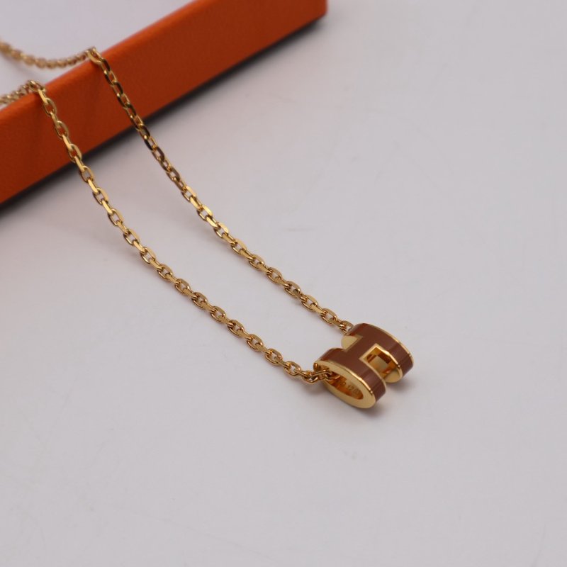 HERMES Mini pop H項鍊 - 新棕金-1