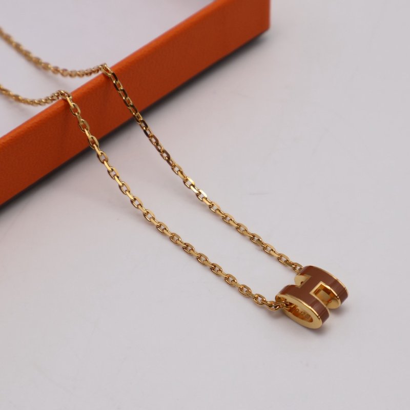 HERMES Mini pop H項鍊 - 新棕金-2