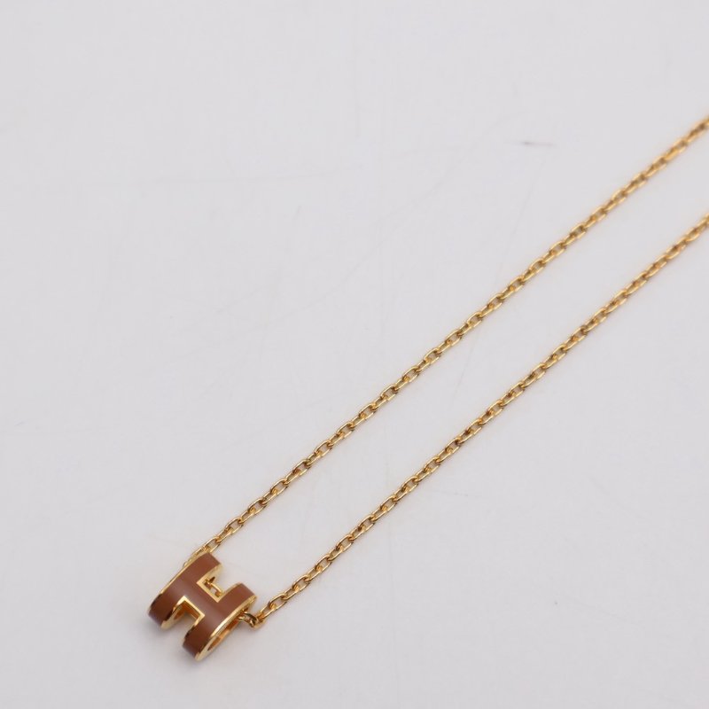 HERMES Mini pop H項鍊 - 新棕金-3