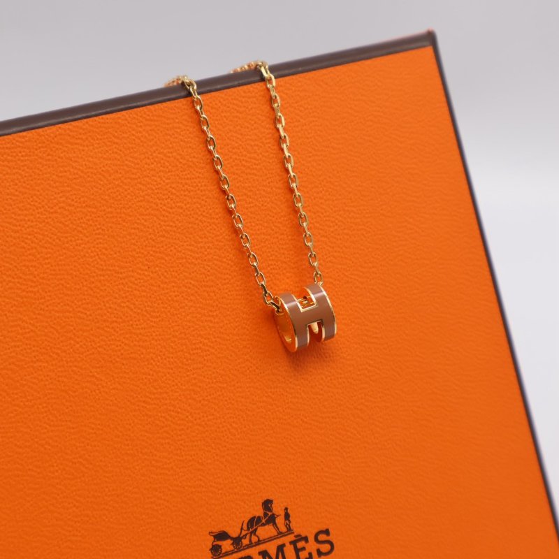 HERMES Mini pop H項鍊 - 新棕金-5