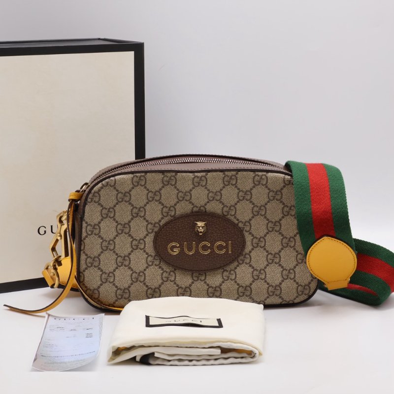 GUCCI Superme虎頭老花相機包-14