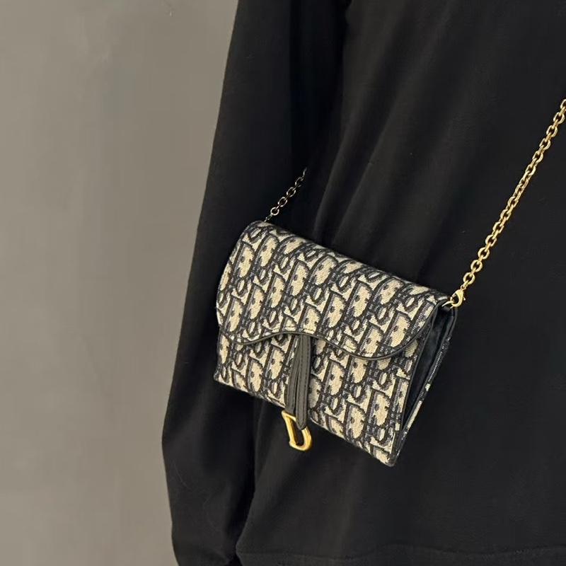 絕美日常款✨99新🆕Dior迪奧老花Saddle小號woc單肩斜挎包-1