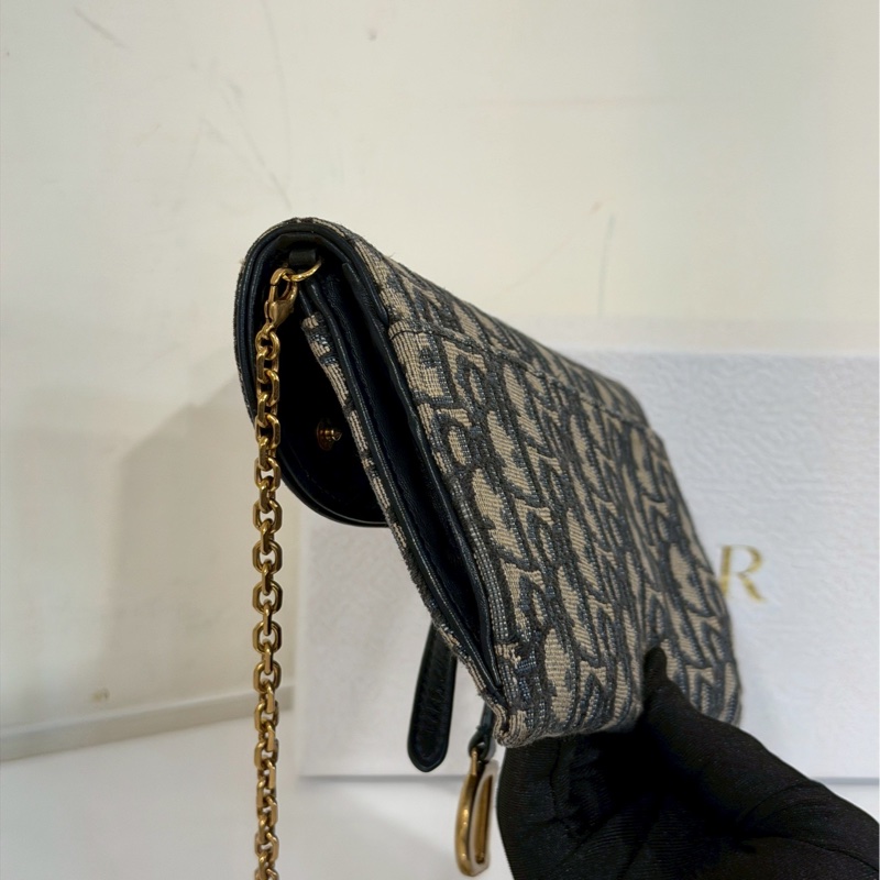 絕美日常款✨99新🆕Dior迪奧老花Saddle小號woc單肩斜挎包-9