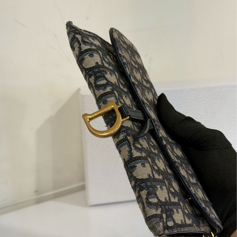 絕美日常款✨99新🆕Dior迪奧老花Saddle小號woc單肩斜挎包-12