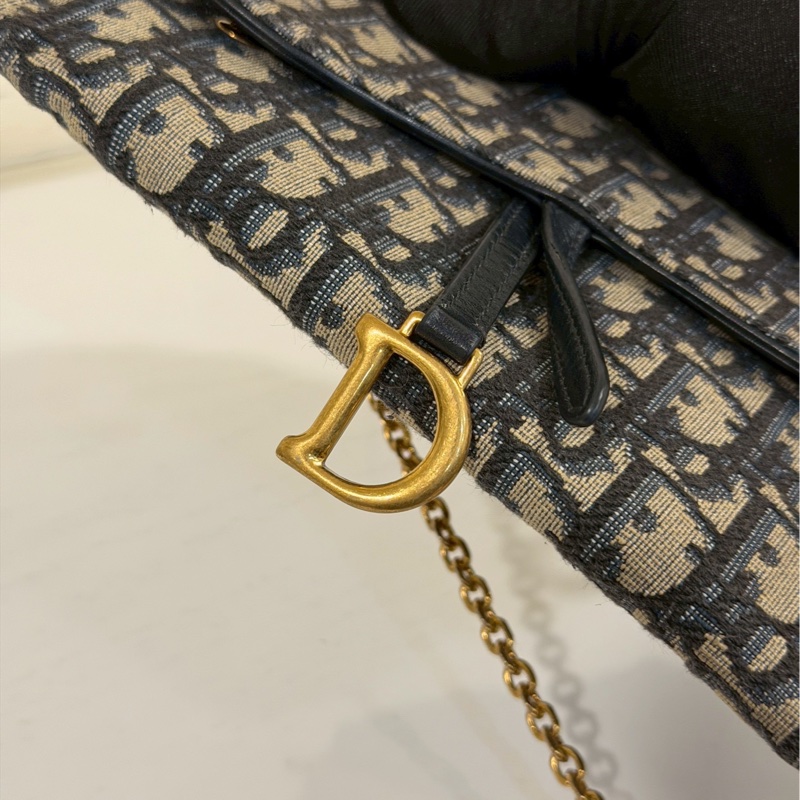 絕美日常款✨99新🆕Dior迪奧老花Saddle小號woc單肩斜挎包-16