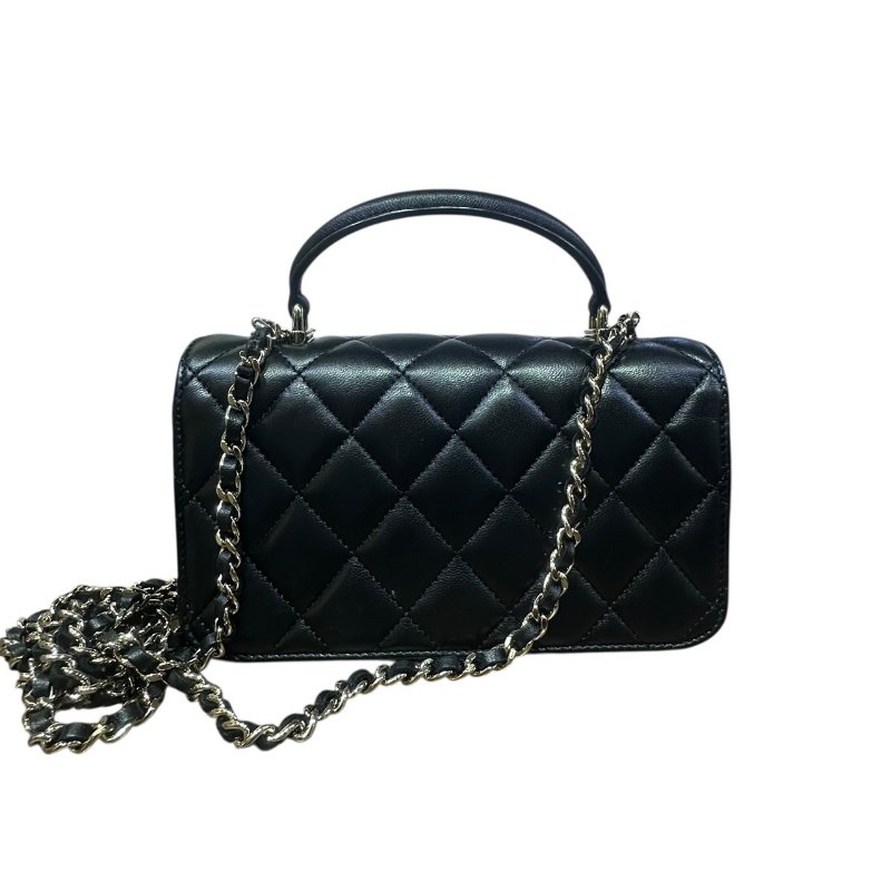 【美收精品】CHANEL黑色羊皮24 PHONE HANDLE 4-833-1