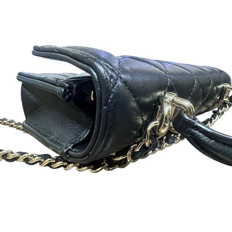 【美收精品】CHANEL黑色羊皮24 PHONE HANDLE 4-833-10