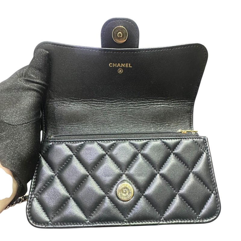 【美收精品】CHANEL黑色羊皮24 PHONE HANDLE 4-833-11