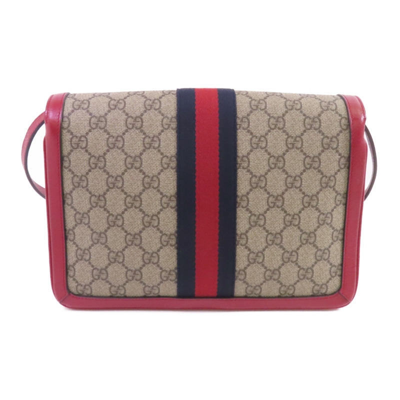 GUCCI 塗層帆布GG Supreme Queen Margaret Medium金扣鏈帶肩背袋-1