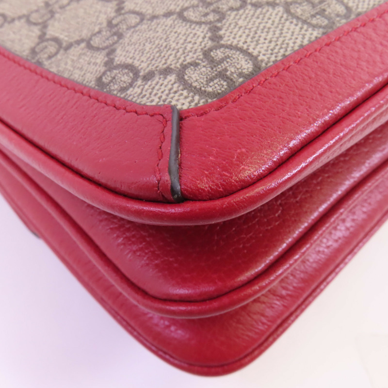 GUCCI 塗層帆布GG Supreme Queen Margaret Medium金扣鏈帶肩背袋-7