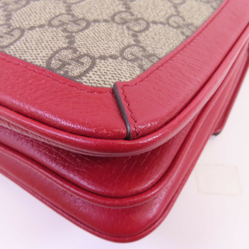 GUCCI 塗層帆布GG Supreme Queen Margaret Medium金扣鏈帶肩背袋-8