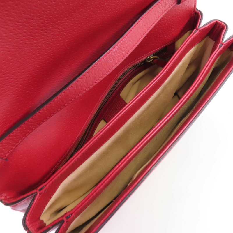 GUCCI 塗層帆布GG Supreme Queen Margaret Medium金扣鏈帶肩背袋-13