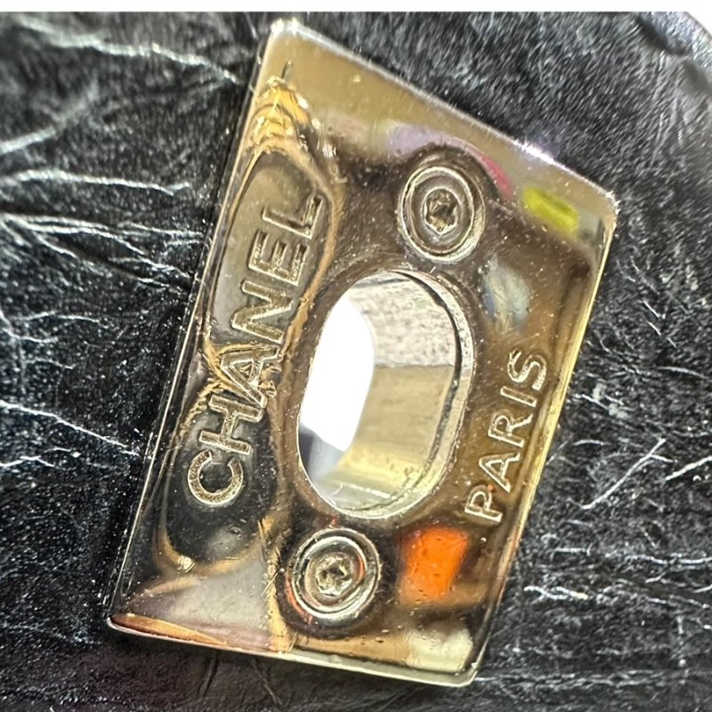 【美收精品】CHANEL黑色皮革透明拼接後背包 4-649-13