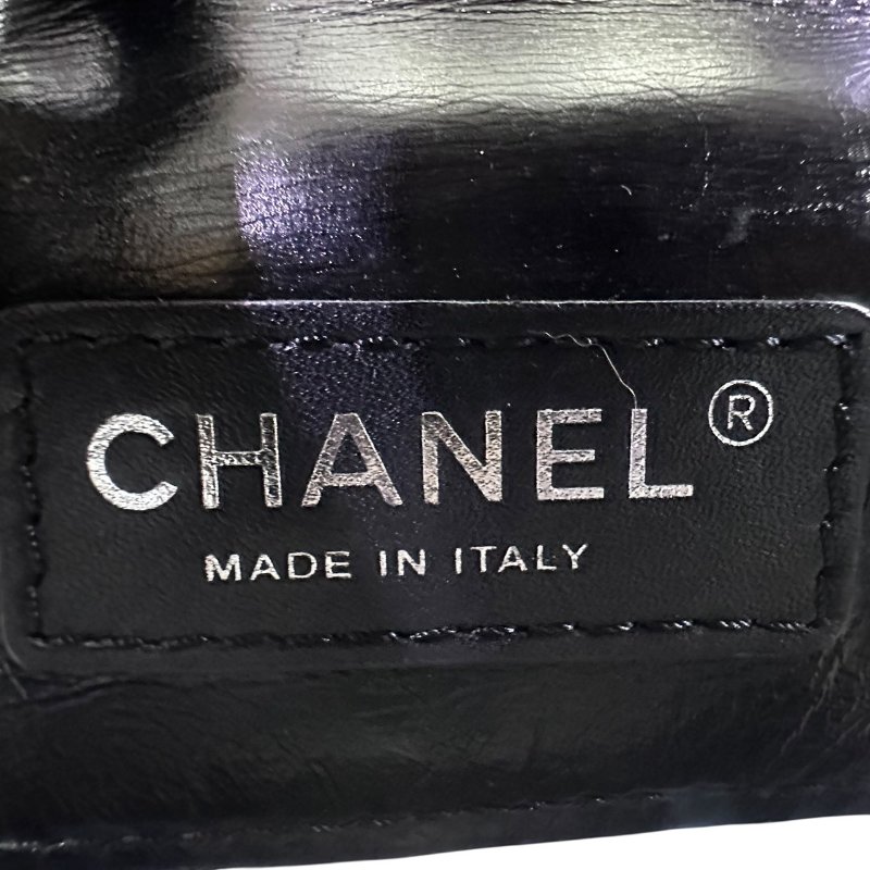 【美收精品】CHANEL黑色皮革透明拼接後背包 4-649-14