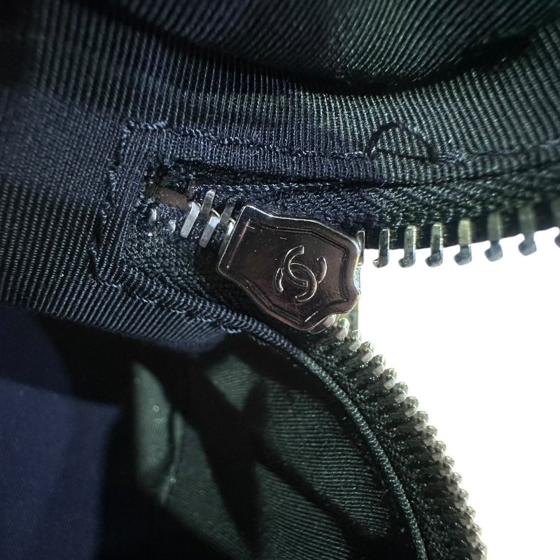 【美收精品】CHANEL黑色皮革透明拼接後背包 4-649-17