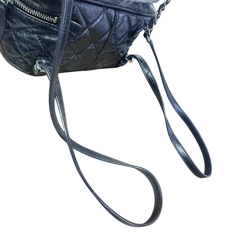 【美收精品】CHANEL黑色皮革透明拼接後背包 4-649-20