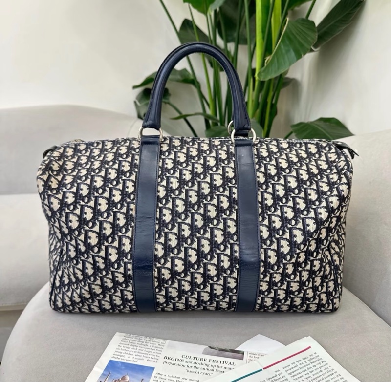 「JL 精品代購」9新 Dior 老花 旅行袋 45-1