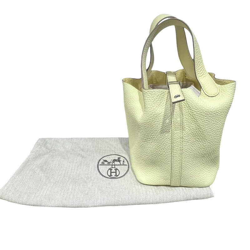 【美收精品】HERMES奶油黃PICOTIN 18 W刻印 4-772-15