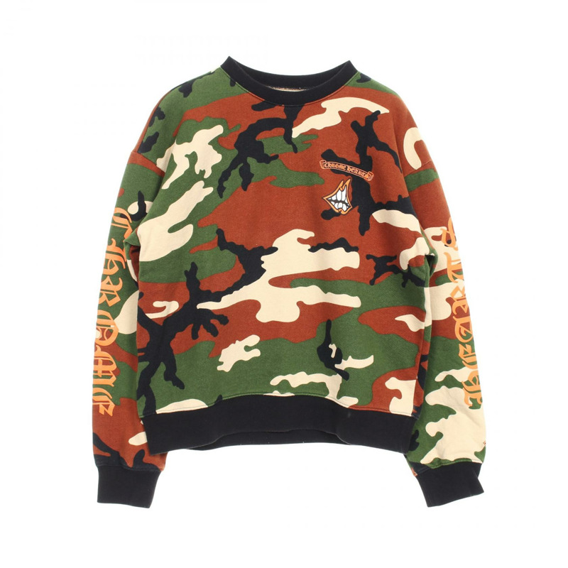 鉻心牌 MATTY BOY PPO 警告 SWTSHRT 棉質卡其色迷彩二手男裝-0