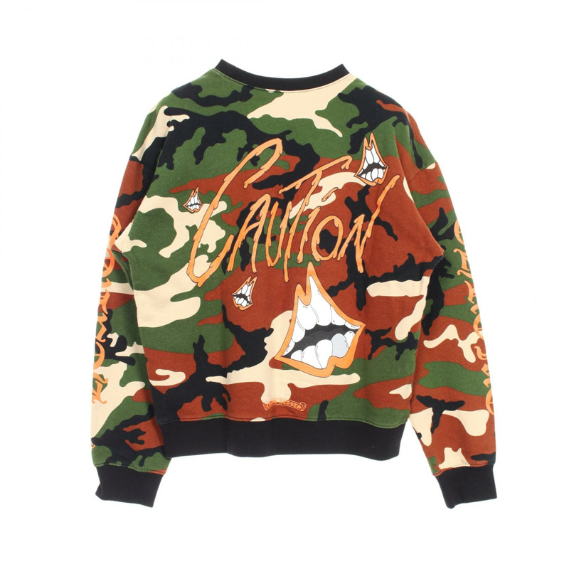 鉻心牌 MATTY BOY PPO 警告 SWTSHRT 棉質卡其色迷彩二手男裝-1