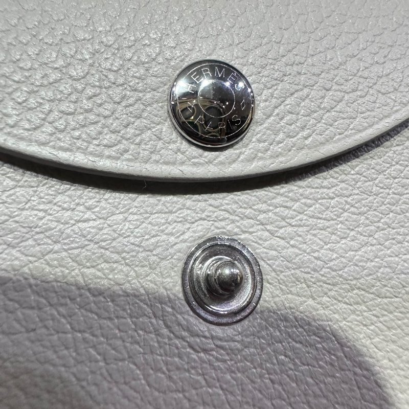 【美收精品】HERMES 灰色零錢包W刻印 4-777-13