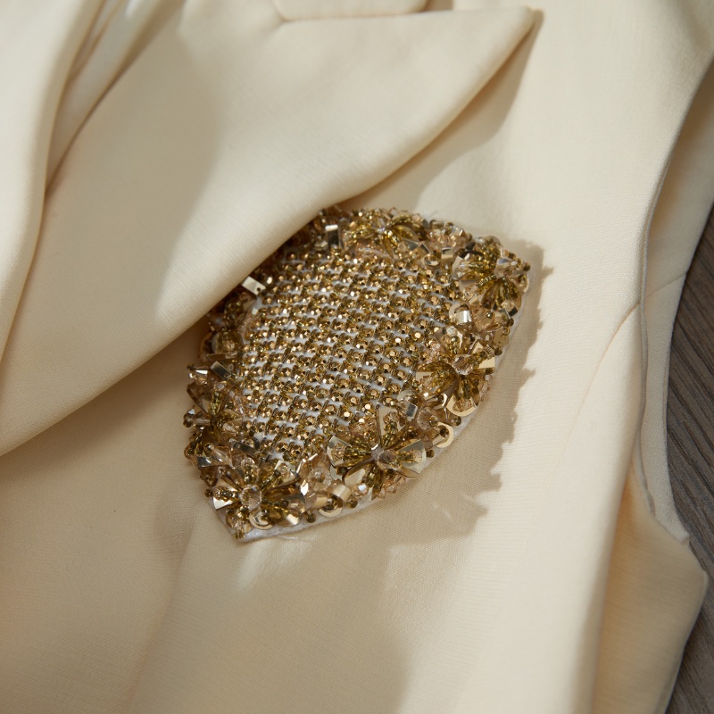 ❤️ DIOR 華麗胸針 超顯氣質 無袖 米色連衣裙-2