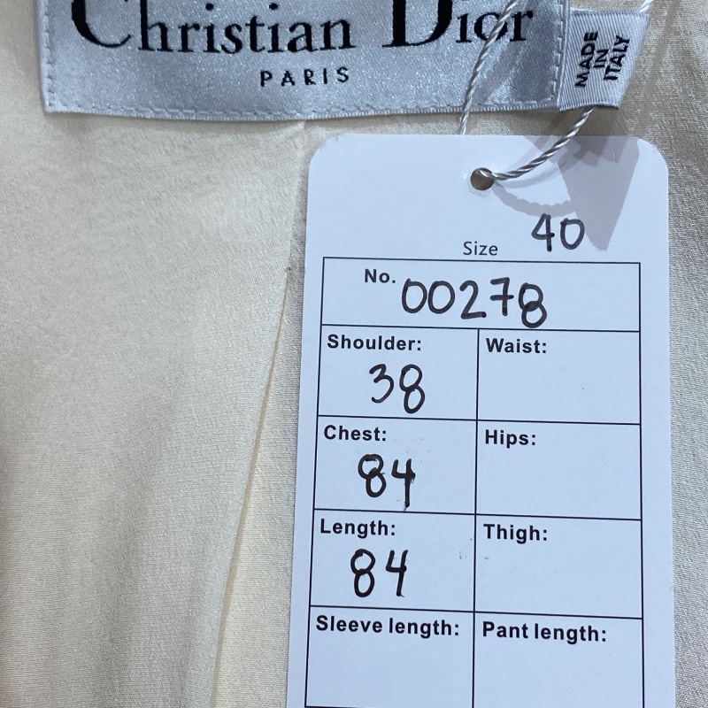 ❤️ DIOR 華麗胸針 超顯氣質 無袖 米色連衣裙-8