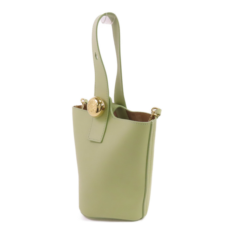 LOEWE 牛皮皮革Pebble Bucket Mini金扣手挽肩背兩用袋-2
