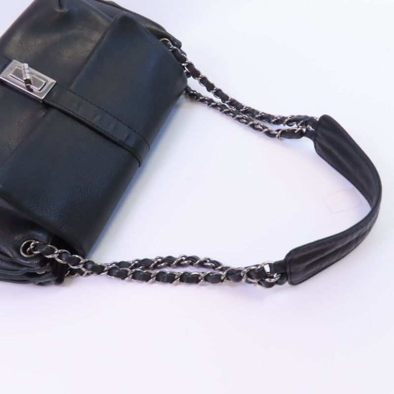 CHANEL 牛皮皮革Shoulder Bag銀扣鏈帶肩背袋-4