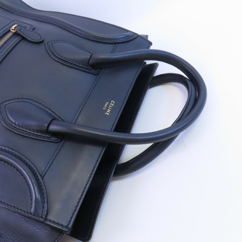 CELINE 牛皮皮革Mini Luggage金扣手挽袋-5