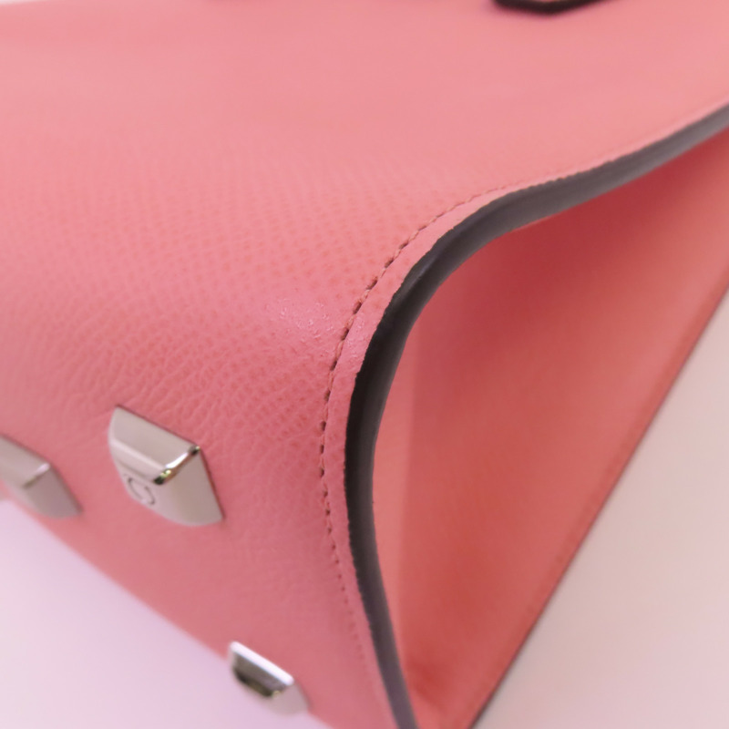 Salvatore Ferragamo 牛皮皮革Studio Box Bag銀扣手挽肩背兩用袋-6