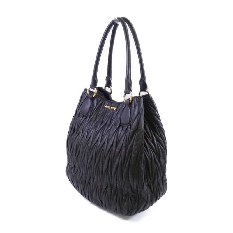 Miu Miu 羊皮皮革Tote Bag金扣肩背袋-2