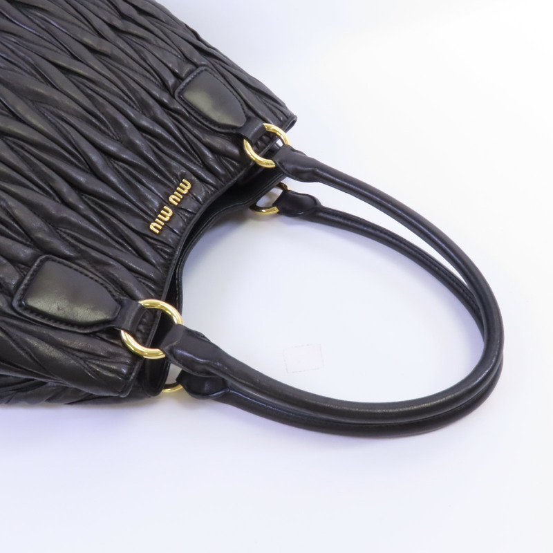 Miu Miu 羊皮皮革Tote Bag金扣肩背袋-4