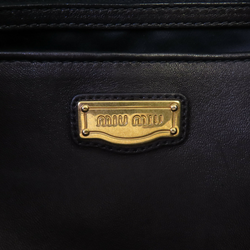 Miu Miu 羊皮皮革Tote Bag金扣肩背袋-10