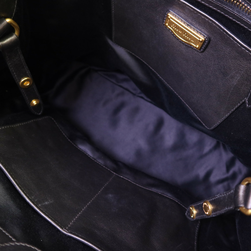 Miu Miu 羊皮皮革Tote Bag金扣肩背袋-11