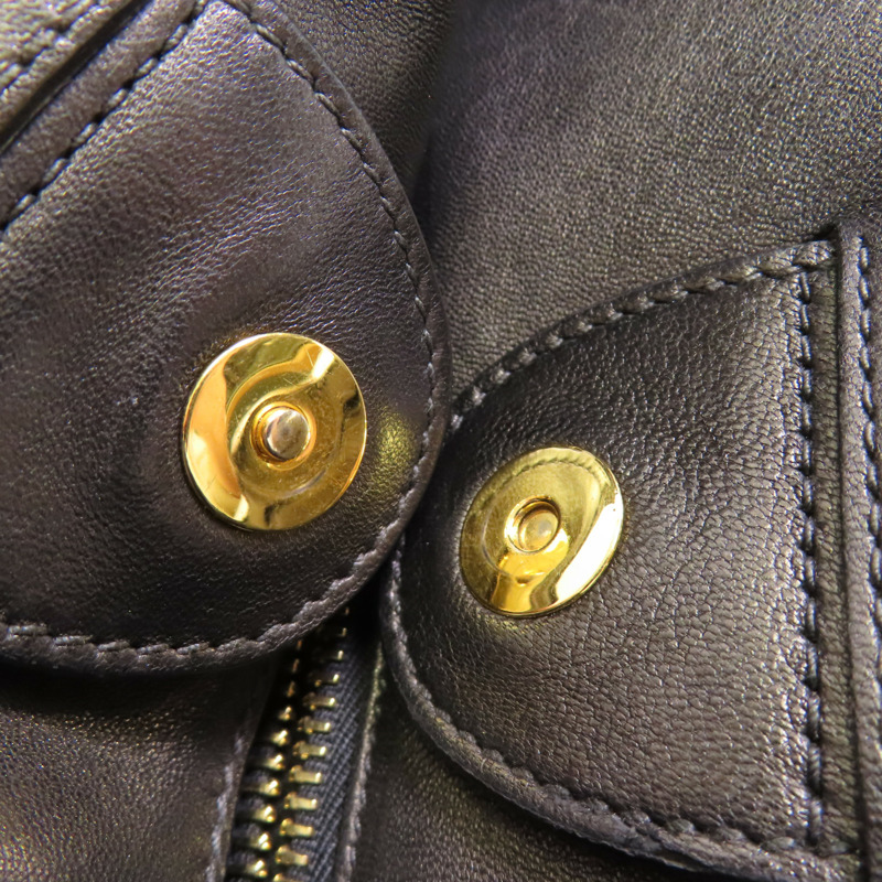 Miu Miu 羊皮皮革Tote Bag金扣肩背袋-13