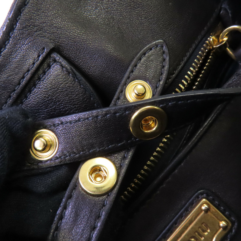 Miu Miu 羊皮皮革Tote Bag金扣肩背袋-14