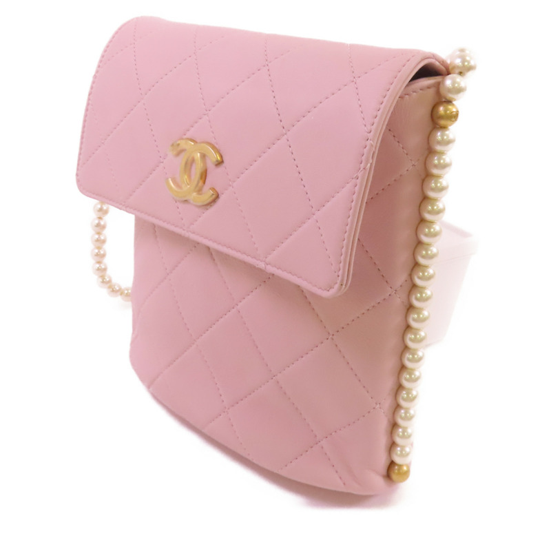 CHANEL 牛皮皮革Chain Shoulder金扣肩背袋-3