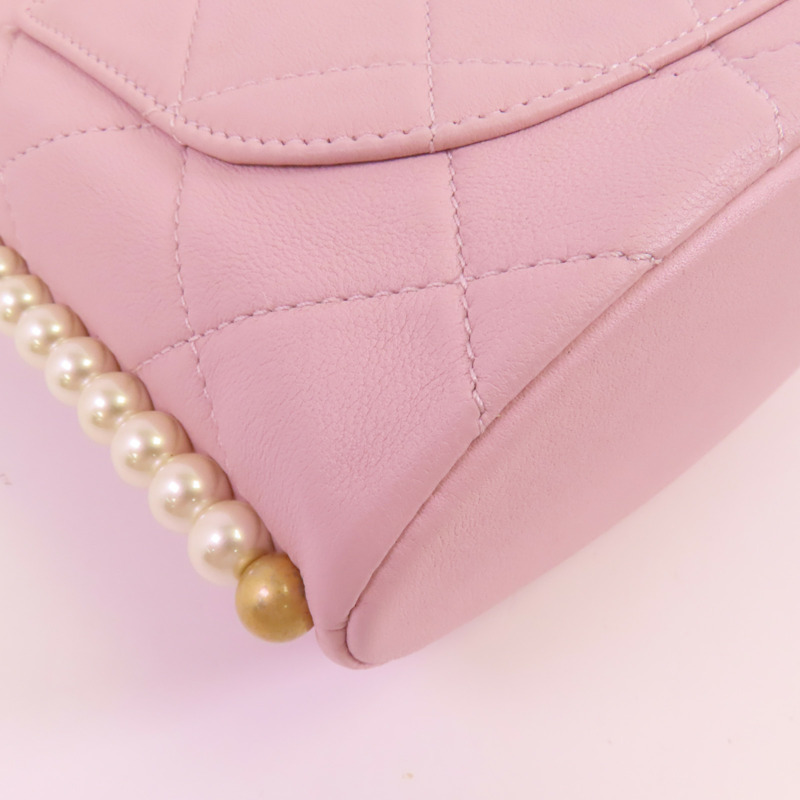 CHANEL 牛皮皮革Chain Shoulder金扣肩背袋-8