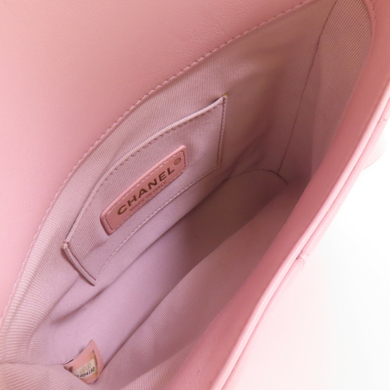 CHANEL 牛皮皮革Chain Shoulder金扣肩背袋-13