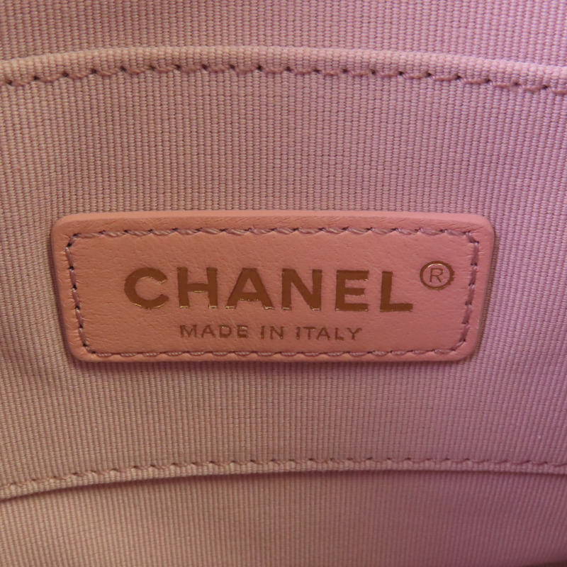 CHANEL 牛皮皮革Chain Shoulder金扣肩背袋-14