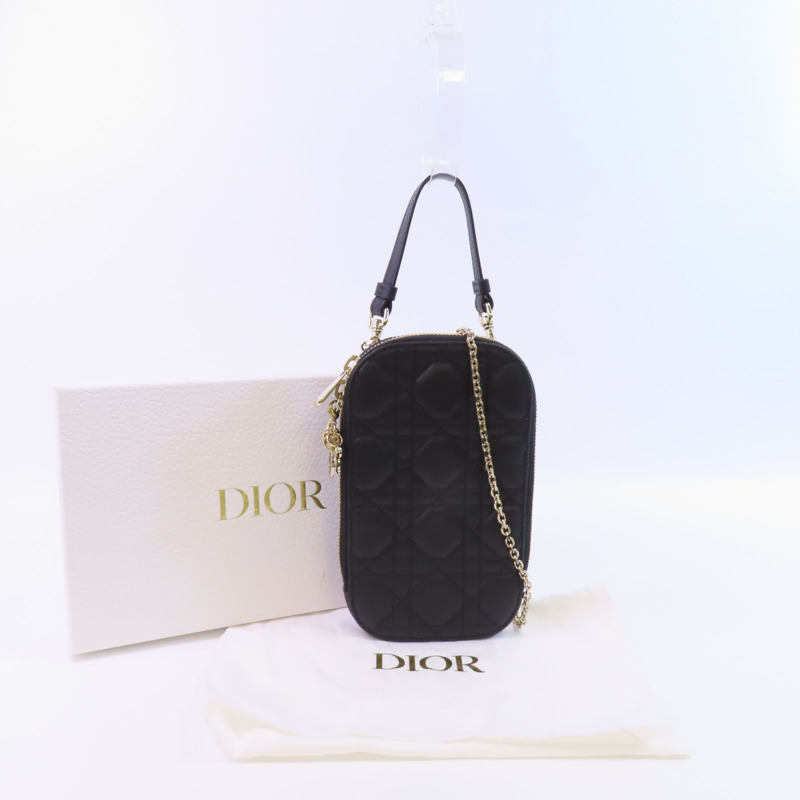 Dior 羊皮皮革Phone Bag金扣手挽肩背兩用袋-13